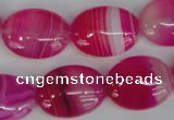 CAG1175 15.5 inches 15*20mm oval line agate gemstone beads