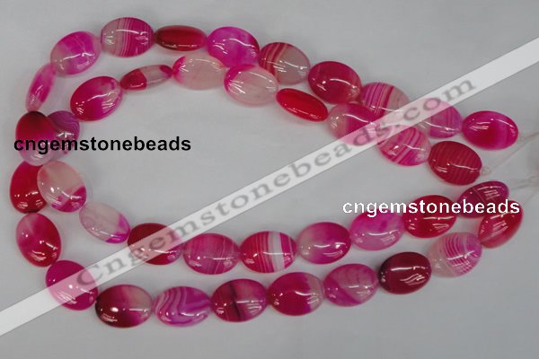 CAG1175 15.5 inches 15*20mm oval line agate gemstone beads