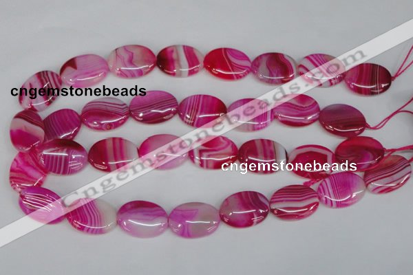 CAG1176 15.5 inches 18*25mm oval line agate gemstone beads