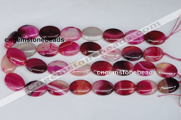 CAG1177 15.5 inches 18*25mm oval line agate gemstone beads