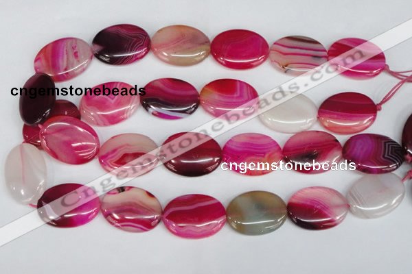 CAG1178 15.5 inches 22*30mm oval line agate gemstone beads