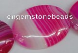 CAG1179 15.5 inches 30*40mm oval line agate gemstone beads