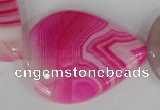 CAG1180 15.5 inches 30*40mm flat teardrop line agate gemstone beads