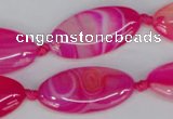 CAG1181 15.5 inches 15*30mm marquise line agate gemstone beads