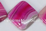 CAG1184 15.5 inches 35*35mm diamond line agate gemstone beads