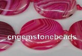 CAG1187 15.5 inches 22*30mm oval line agate gemstone beads