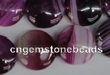 CAG1200 15.5 inches 20mm flat round line agate gemstone beads