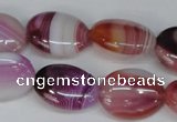 CAG1201 15.5 inches 15*20mm oval line agate gemstone beads