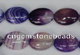 CAG1205 15.5 inches 10*14mm oval line agate gemstone beads