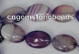 CAG1206 15.5 inches 12*16mm oval line agate gemstone beads