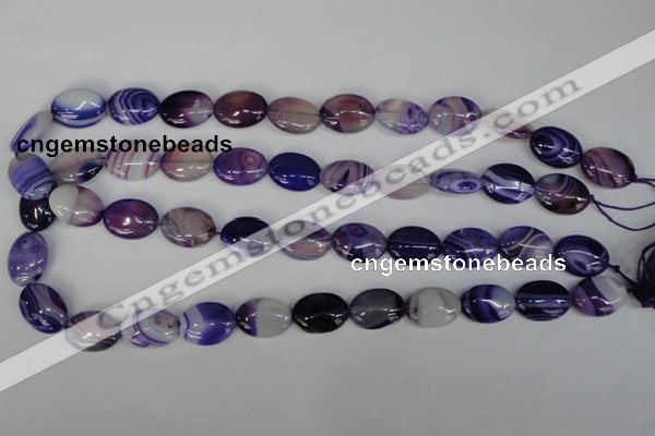 CAG1206 15.5 inches 12*16mm oval line agate gemstone beads