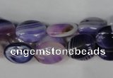 CAG1230 15.5 inches 10*14mm oval line agate gemstone beads