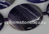 CAG1239 15.5 inches 30*40mm oval line agate gemstone beads