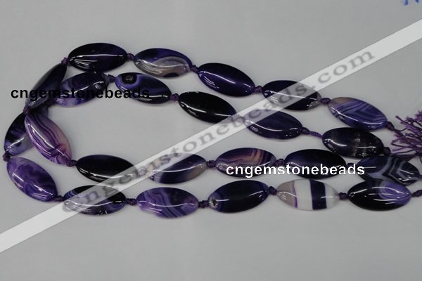 CAG1252 15.5 inches 15*30mm marquise line agate gemstone beads