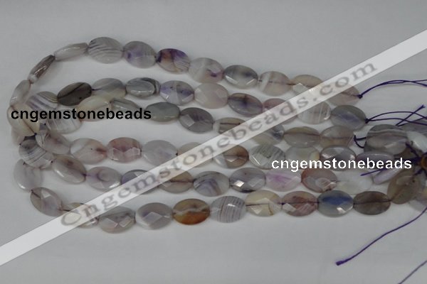 CAG1255 15.5 inches 13*18mm faceted oval line agate gemstone beads