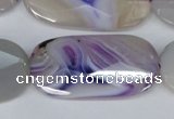 CAG1260 15.5 inches 20*40mm faceted oval line agate gemstone beads