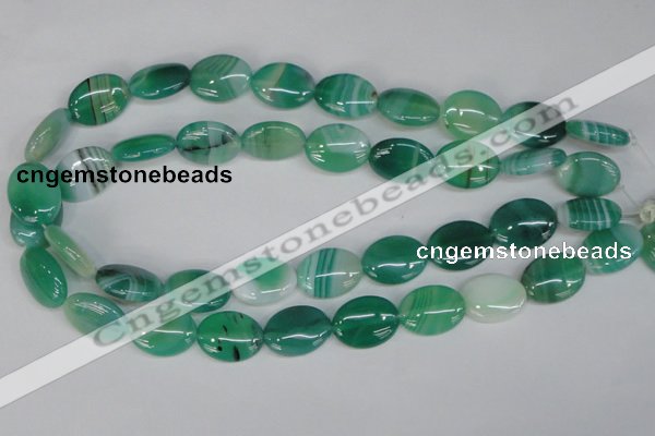 CAG1265 15.5 inches 13*18mm oval line agate gemstone beads