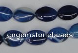 CAG1272 15.5 inches 10*14mm oval line agate gemstone beads