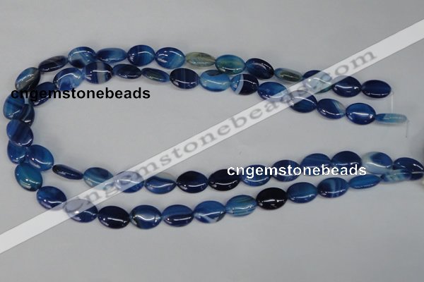 CAG1272 15.5 inches 10*14mm oval line agate gemstone beads