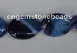 CAG1275 15.5 inches 15*20mm oval line agate gemstone beads