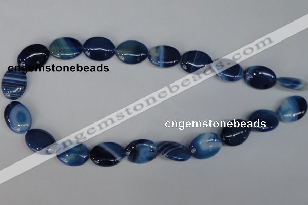 CAG1275 15.5 inches 15*20mm oval line agate gemstone beads