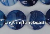 CAG1278 15.5 inches 20mm flat round line agate gemstone beads