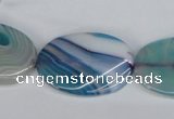 CAG1295 15.5 inches 20*30mm twisted oval line agate gemstone beads