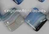 CAG1297 15.5 inches 20*20mm diamond line agate gemstone beads