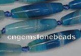 CAG1303 15.5 inches 10*38mm rice line agate gemstone beads