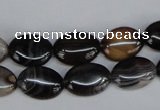 CAG1312 15.5 inches 10*14mm oval line agate gemstone beads