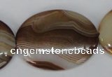 CAG1319 15.5 inches 30*40mm oval line agate gemstone beads