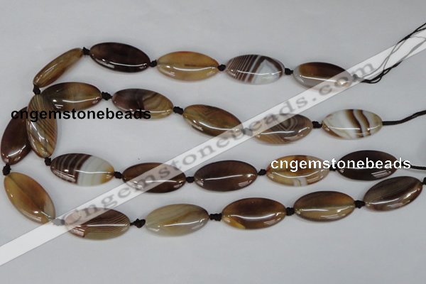 CAG1320 15.5 inches 15*30mm marquise line agate gemstone beads