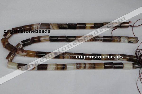 CAG1333 15.5 inches 10*14mm tube line agate gemstone beads