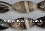 CAG1336 15.5 inches 15*30mm rice line agate gemstone beads