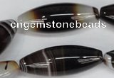 CAG1337 15.5 inches 15*40mm rice line agate gemstone beads