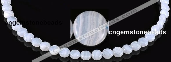 CAG134 5*8mm coin blue lace agate gemstone beads Wholesale