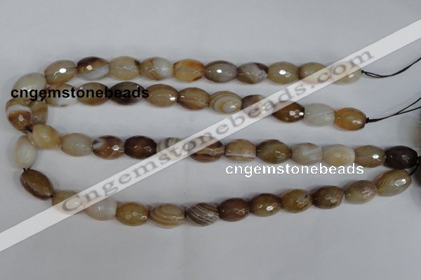 CAG1341 15.5 inches 12*16mm faceted rice line agate gemstone beads