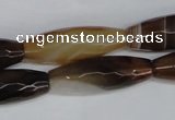 CAG1342 15.5 inches 10*30mm faceted rice line agate gemstone beads