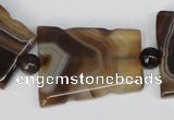 CAG1356 15.5 inches 28*35mm trapezoid line agate gemstone beads