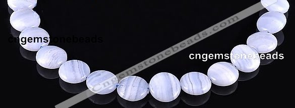 CAG136 coin shape blue lace agate 7*16mm gemstone bead Wholesale