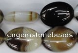 CAG1375 15.5 inches 18*25mm oval line agate gemstone beads