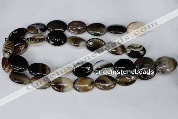 CAG1375 15.5 inches 18*25mm oval line agate gemstone beads