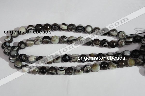 CAG1405 15.5 inches 12mm faceted round line agate gemstone beads