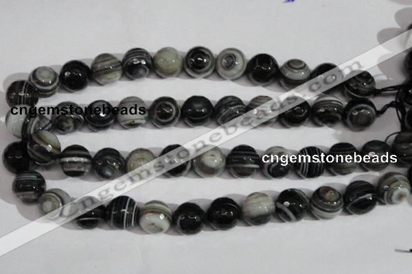 CAG1407 15.5 inches 16mm faceted round line agate gemstone beads