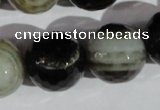 CAG1409 15.5 inches 20mm faceted round line agate gemstone beads