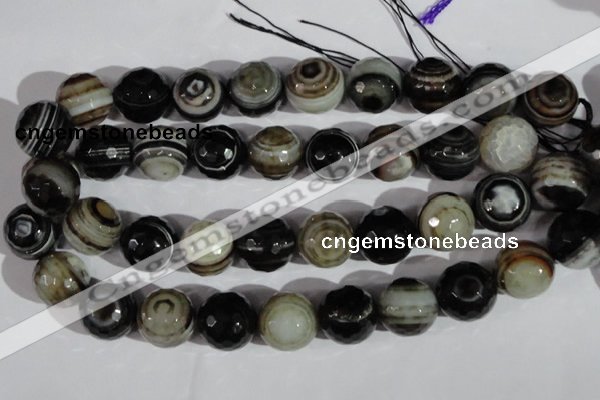 CAG1409 15.5 inches 20mm faceted round line agate gemstone beads