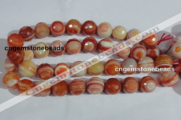 CAG1410 15.5 inches 20mm faceted round line agate gemstone beads