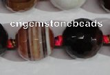 CAG1418 15.5 inches 20mm faceted round line agate gemstone beads