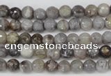 CAG1421 15.5 inches 6mm faceted round silver needle agate beads