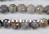 CAG1433 15.5 inches 10mm faceted round bamboo leaf agate beads